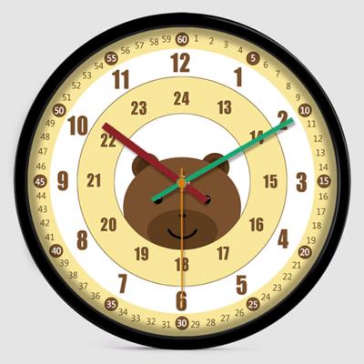 China Antique Style Telling Time Teaching Clocks For Bedrooms Kids Room Wall Decor Silent Analog Clock for sale