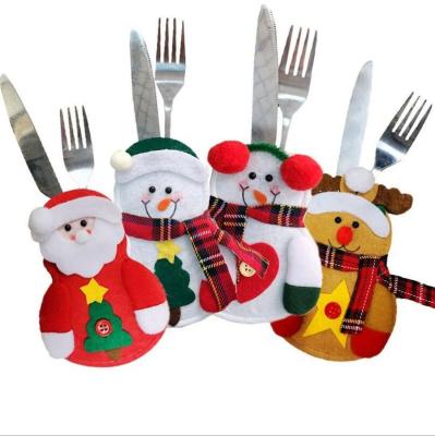 China Modern Creative Home Christmas Decoration Snowman Knife and Fork Bag Table Cutlery Set zu verkaufen