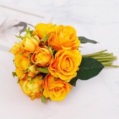 China Europe 18 Heads Artificial Flowers Real Rose For Wedding Home Decoration for sale