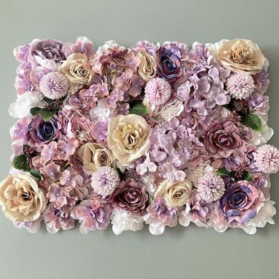 China Artificial Rose Panels Europe Rose Flowers Wall Wedding Decor Background for sale