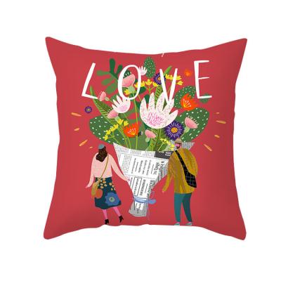 China Anti Static Decorative Velvet Tile Cases Valentines Cushion Cover For Home Decor for sale