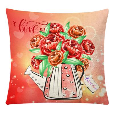 China Anti-Static Pillow Covers For Valentines Day Decor Bicycle Love Heart Flower Balloon Tile Cases Valentines Day Home Decorations à venda