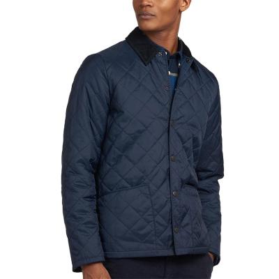 China OEM Men's Navy Corduroy QUICK DRY Two Front Patch Pockets Winter Classic Collar Quilted Jacket Men for sale