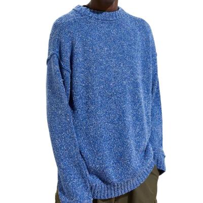 China Anti-wrinkle OEM Designer Stylish Fashionable Men's Cotton Blend Knitted Winter Crewneck Sweater For Men for sale