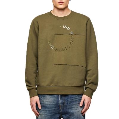 China Custom Printed Good Quality French Terry Patch Sweatshirt Crewneck Men Unitsex Anti-Wrinkle Sweatshirt for sale