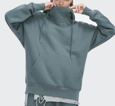 China Oversized Gym Men's Hoodie Retro Solid Color Autumn Unisex Fashion Single Stand Collar Anti-Wrinkle Hoodies for sale