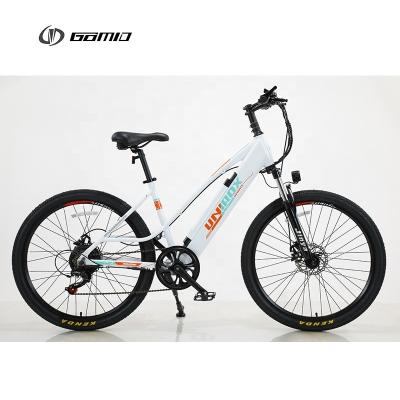 Cina Bicicletta da montagna elettrica leggera in lega di alluminio con deragliatore a 6 velocità Shimano in vendita