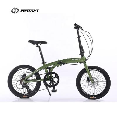 China Aanpasbare opvouwbare fiets SHIMANO kit tandwielfiets Hydraulische schijfrem bisiklet GOMID opvouwbare stadsfiets aluminium legering Te koop