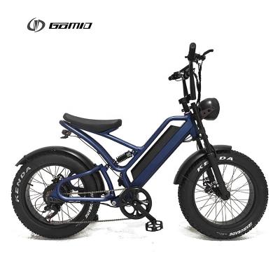 China 500w 48v Bike eléctrico frontal de luz de pneu de gordura E Bike Off Road Full Suspensão Retro Fat Bike à venda