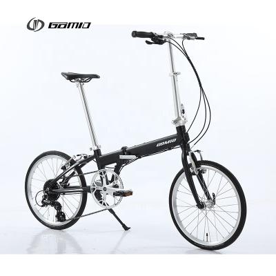 China GOMID Custom vouwbare stadsfiets Aluminium legering Bisiklet V remfietsen met SHIMANO versnellingsstel en SCHWALBE banden Te koop