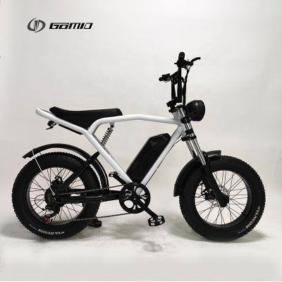 China 20*4.0 inch elektrische stadsfiets Fat Tire Ebike 500w 48v Mtb E-Bike Motorfiets Off Road Full Suspension Retro Te koop