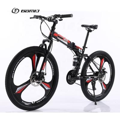 China 24 26 Inch Custom Gear Cycle Full Shockingproof Frame Folding Bike with Front Quick Release Sealed Bearing Hubs Steel Frame for sale