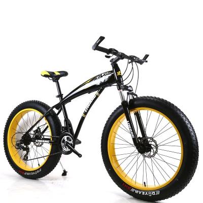 China Adult Customized Mountain Cruiser Bicycle Fat Tire Mountain Bikes with 4.0 inch Tire Width and carbon steel Fork Material for sale