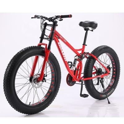 China 26 Inch Fatbike Cruiser Snow Mountain Full Suspension Cycle Bicycle with Thicken Cross-Country Tire and Ordinary Pedal for sale