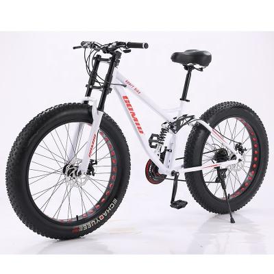 China Fat Tire Bike Fatbike Customizable Cruiser Snow Full Suspension Mountain Cycle Bicycle Beach Bikes Soft-tail Frame 21 Speed for sale