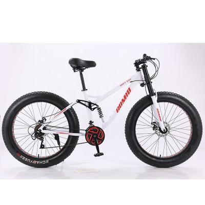 China 26 Inches Snow full suspension Mountain Bike Big Tire fat Bicycle with carbon steel Frame Material Customizable for sale