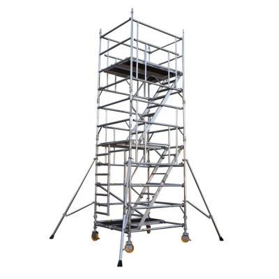 China Modern ALUMINUM MOBILE TOWERS scaffolding layher complete system 6m aluminum platform STAIRCASE scaffolding construction rolsteiger for sale