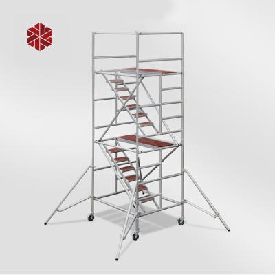 China Modern aluminum mobile scaffolding with 10.2m ladder outrigger and platform working height for sale