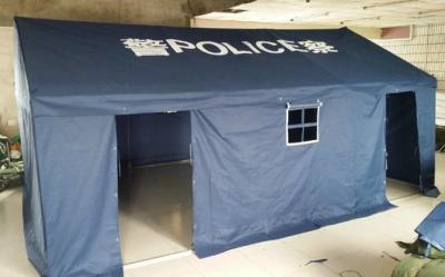 China Blauwe de Tent Bestand Op hoge temperatuur van de Politie Openluchtluifel met de Doek van Oxford Te koop