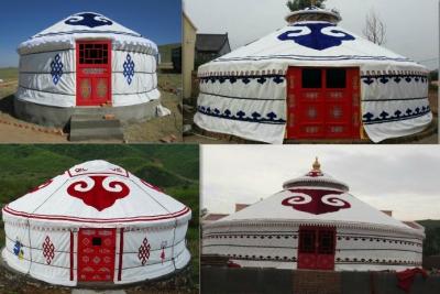 Cina Tenda di Yurt del mongolian della struttura di legno di bianco 100% impermeabile per la sistemazione di hotel in vendita