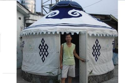 Cina Tenda di Yurt del mongolian di stile della cima rotonda con il materiale ignifugo del PVC in vendita