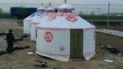 Cina Tenda dipinta di Yurt del mongolian della struttura d'acciaio/tenda rotonda Yurt con la struttura di bambù in vendita