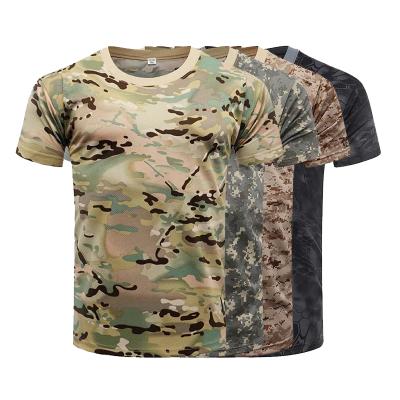 China QUICK DRY Summer Military T-shirt Camouflage Men's T-shirt Quick Dry Men's Custom Copy Hunting Camouflage Shirts for sale