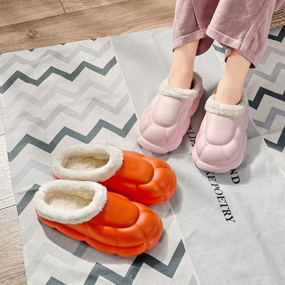 China 2021 fashion trend wholesale weinter Eva home warm non-slip ladies scrambled rubber slippers for sale