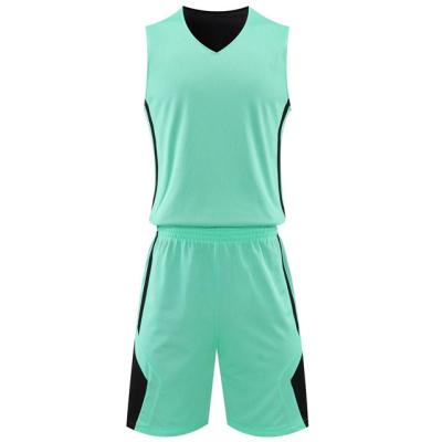 China New breathable double-sided basketball suit set men's and women's game sports invest quick-drying breathable adult copy for sale