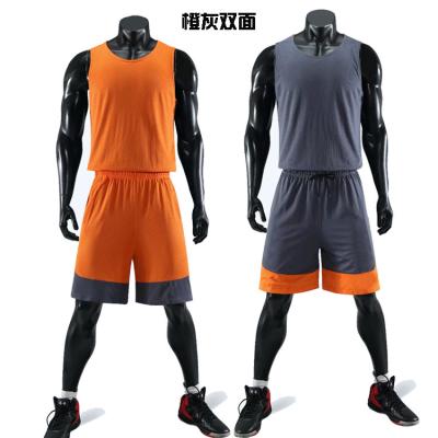 China Breathable Double-Sided Basketball Uniforms Summer Singlets Adult Game Uniforms Practice Sports Uniforms for sale