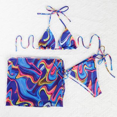 China 2022 New Swimwear Halter Tie Backless Triangle Bikini Paisley Breathable Beach Wear In Stock for sale