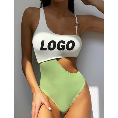 China Custom Made Tone Splicing Bikini Private Label Breathable One Piece Swimsuit Two Piece Swimsuit 2022 New Women's Fashion Swimwear for sale