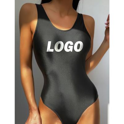 China Custom Made Breathable Solid Color Personal Swimsuit One Piece Swimwear Label Cloth Eco-friendly Bikini Beach Wear In Stock for sale