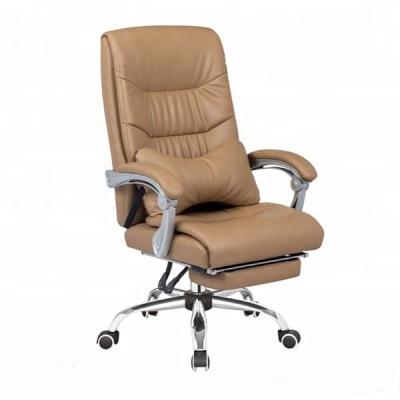 China M&C High Back Adjustable Back Executive Cushion PU Leather Office Chair With Foldable Footrest for sale