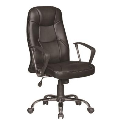 China M&C Adjustable High Back Swivel Ergonomic Executive Black (Height) Leather Office Chair With Loop Armrest for sale