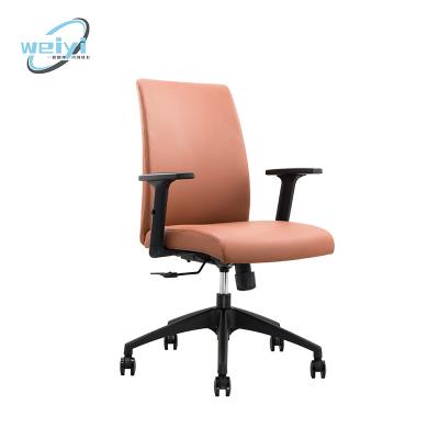 China New Design Comfortable Swivel (Height) Leather Chair Adjustable With Shaped PP Foam Armrest Cheaper Office Visitor Chair for sale