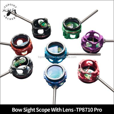 China Topoint Archery TIR Level of Competition Bow Sight Scope with TP8710-PRO Lens, High Transparent, No Deform for sale