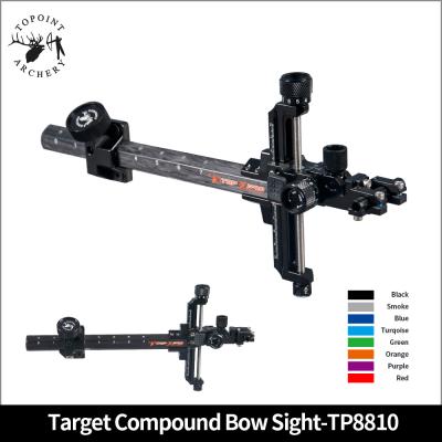 China Topoint Archery Carbon Target Shooting Sight, Compound Bow Sight TP8810, Micro Adjust, Detachable Bracket for sale