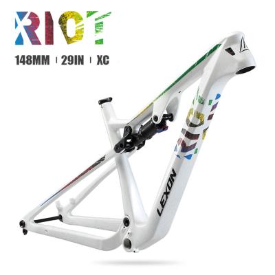 China Mountain Bikes 2022 LEXON XC Bike Frames Carbon Mountain Bike Full Suspension 29 Boost frame XC Mountain Bicycle Frame for sale