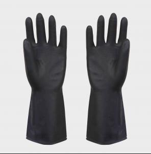 China heave duty latex black industrial rubber glove for sale