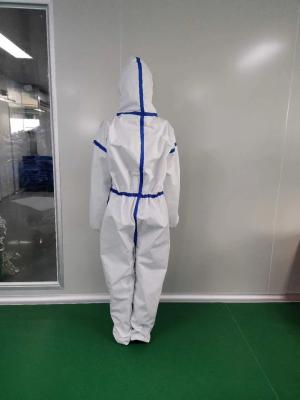 China Full lenghth coveralls ebola suit type 5 & 6 Disposable Coverall disposable white SMS coverall for sale