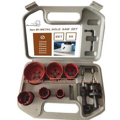 China 9PC Bi-Metal Hole Saw Kit,Power Tools,Drill Bits for sale