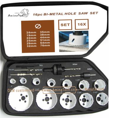 China 16PC Bi-Metal Hole Saw Kit,Power Tools,Drill Bits for sale