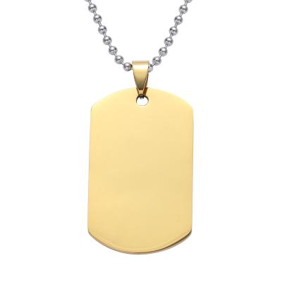 China New CLASSIC Custom White 316L Stainless Steel Photo Necklace Sublimation Necklace Simple Logo Glossy Laser Name for Men and Women for sale