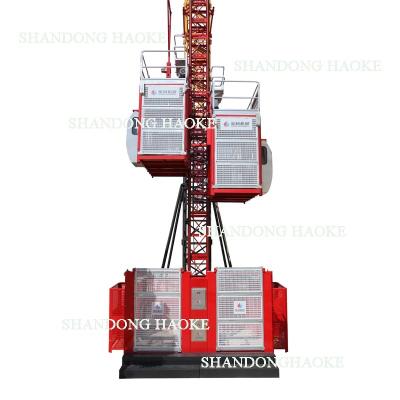 China Building Construction Building Construction Hoist SC100x100 Double Cage Elevator For Passenger And Material for sale