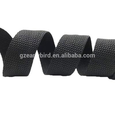 China High Quality High Tenacity In Stock 25mm-50mm Width PP Polypropylene Webbing For Belt And Bag - Black for sale