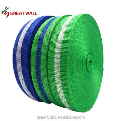 China High Tenacity In Stock Polypropylene Webbing PP Straps For Bags Clothes 25mm/38mm Width Stripes Ribbon Webbing Strap for sale