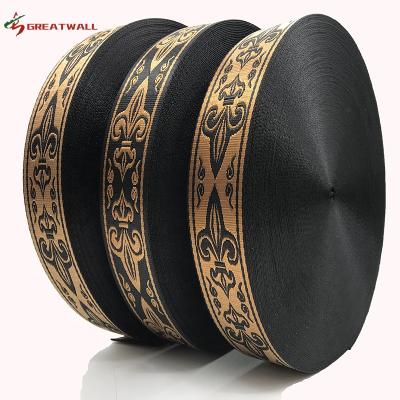 China Hot Selling High Tenacity Woven Patterned Custom Logo Nylon Polyester Jacquard Webbing Straps for sale