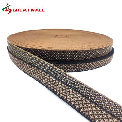 China Coated toughness factory supply high discount price for bag strap jacquard polyester webbing 50mm for sale