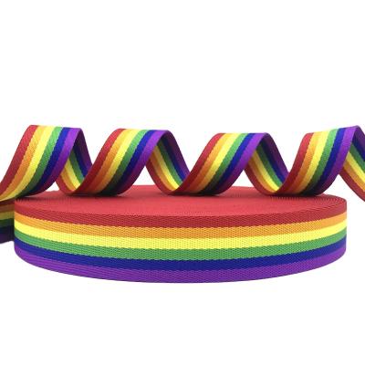 China High Tenacity Factory 36 Years Custom Polyester Webbing 38mm PP Webbing Webbing Rainbow Polyester Webbing Factory for sale